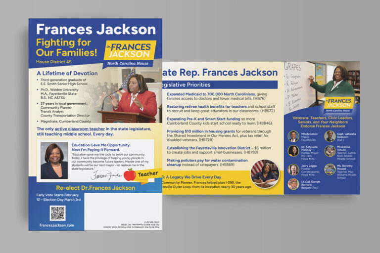 Political Campaign Direct Mail Example – House of Representative– Political Postcard